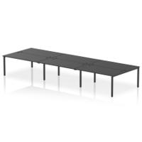 Impulse Bench B2B 6 Person 1600 Black Frame Office Bench Desk Black