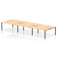 Impulse Bench B2B 6 Person 1600 Black Frame Office Bench Desk Maple
