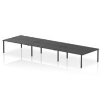 Impulse Bench B2B 6 Person 1800 Black Frame Office Bench Desk Black