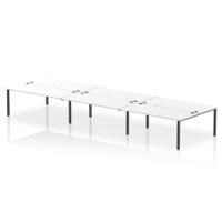 Impulse Bench B2B 6 Person 1800 Black Frame Office Bench Desk White