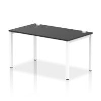 Impulse Bench Single Row 1400 White Frame Office Bench Desk Black