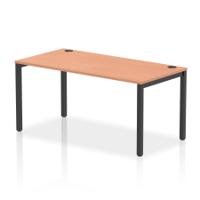 Impulse Bench Single Row 1600 Black Frame Office Bench Desk Beech