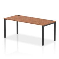 Impulse Bench Single Row 1800 Black Frame Office Bench Desk Walnut