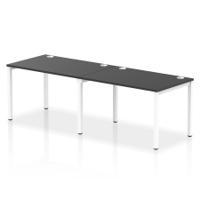Impulse Bench Single Row 2 Person 1200 White Frame Office Bench Desk Black
