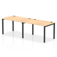Impulse Bench Single Row 2 Person 1200 Black Frame Office Bench Desk Maple