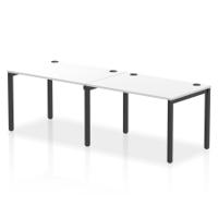 Impulse Bench Single Row 2 Person 1200 Black Frame Office Bench Desk White
