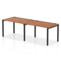 Impulse Bench Single Row 2 Person 1200 Black Frame Office Bench Desk Walnut