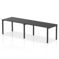 Impulse Bench Single Row 2 Person 1400 Black Frame Office Bench Desk Black
