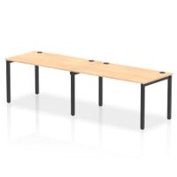 Impulse Bench Single Row 2 Person 1400 Black Frame Office Bench Desk Maple