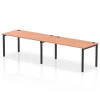 Impulse Bench Single Row 2 Person 1600 Black Frame Office Bench Desk Beech