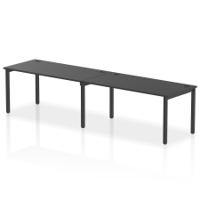 Impulse Bench Single Row 2 Person 1600 Black Frame Office Bench Desk Black