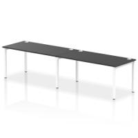 Impulse Bench Single Row 2 Person 1600 White Frame Office Bench Desk Black