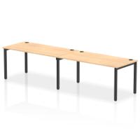 Impulse Bench Single Row 2 Person 1600 Black Frame Office Bench Desk Maple