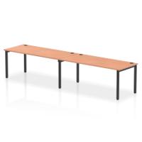 Impulse Bench Single Row 2 Person 1800 Black Frame Office Bench Desk Beech