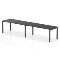 Impulse Bench Single Row 2 Person 1800 Black Frame Office Bench Desk Black