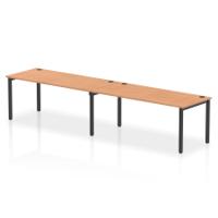Impulse Bench Single Row 2 Person 1800 Black Frame Office Bench Desk Oak