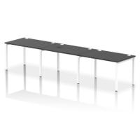 Impulse Bench Single Row 3 Person 1200 White Frame Office Bench Desk Black