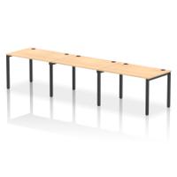 Impulse Bench Single Row 3 Person 1200 Black Frame Office Bench Desk Maple