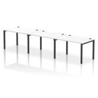 Impulse Bench Single Row 3 Person 1200 Black Frame Office Bench Desk White