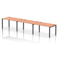 Impulse Bench Single Row 3 Person 1400 Black Frame Office Bench Desk Beech