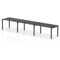 Impulse Bench Single Row 3 Person 1400 Black Frame Office Bench Desk Black