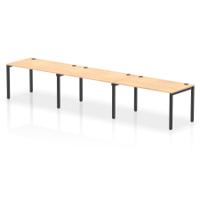 Impulse Bench Single Row 3 Person 1400 Black Frame Office Bench Desk Maple