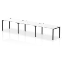 Impulse Bench Single Row 3 Person 1400 Black Frame Office Bench Desk White
