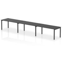 Impulse Bench Single Row 3 Person 1600 Black Frame Office Bench Desk Black