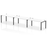 Impulse Bench Single Row 3 Person 1600 Black Frame Office Bench Desk White