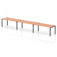 Impulse Bench Single Row 3 Person 1800 Black Frame Office Bench Desk Beech