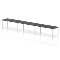 Impulse Bench Single Row 3 Person 1800 Silver Frame Office Bench Desk Black