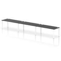 Impulse Bench Single Row 3 Person 1800 White Frame Office Bench Desk Black