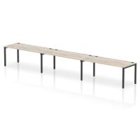 Impulse Bench Single Row 3 Person 1800 Black Frame Office Bench Desk Grey Oak
