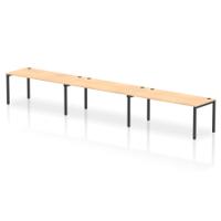 Impulse Bench Single Row 3 Person 1800 Black Frame Office Bench Desk Maple
