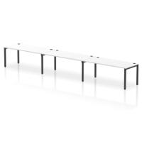 Impulse Bench Single Row 3 Person 1800 Black Frame Office Bench Desk White