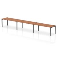 Impulse Bench Single Row 3 Person 1800 Black Frame Office Bench Desk Walnut