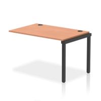 Impulse Bench Single Row Ext Kit 1200 Black Frame Office Bench Desk Beech