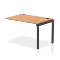 Impulse Bench Single Row Ext Kit 1200 Black Frame Office Bench Desk Oak