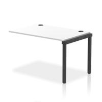 Impulse Bench Single Row Ext Kit 1200 Black Frame Office Bench Desk White