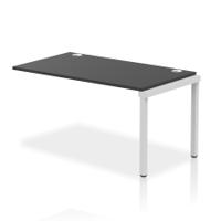 Impulse Bench Single Row Ext Kit 1400 Silver Frame Office Bench Desk Black