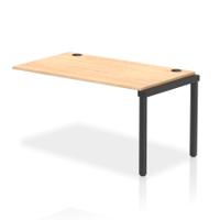 Impulse Bench Single Row Ext Kit 1400 Black Frame Office Bench Desk Maple