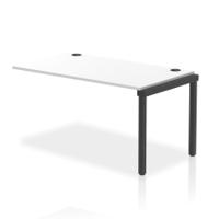 Impulse Bench Single Row Ext Kit 1400 Black Frame Office Bench Desk White