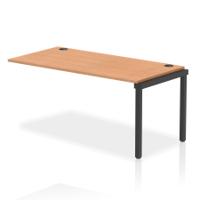 Impulse Bench Single Row Ext Kit 1600 Black Frame Office Bench Desk Oak