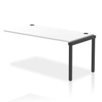 Impulse Bench Single Row Ext Kit 1600 Black Frame Office Bench Desk White