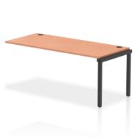 Impulse Bench Single Row Ext Kit 1800 Black Frame Office Bench Desk Beech