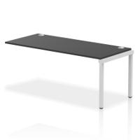 Impulse Bench Single Row Ext Kit 1800 Silver Frame Office Bench Desk Black