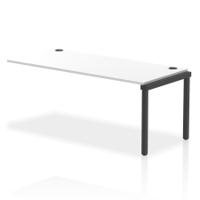 Impulse Bench Single Row Ext Kit 1800 Black Frame Office Bench Desk White