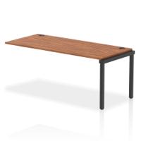 Impulse Bench Single Row Ext Kit 1800 Black Frame Office Bench Desk Walnut