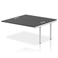 Impulse Bench B2B Ext Kit 1600 Silver Frame Office Bench Desk Black
