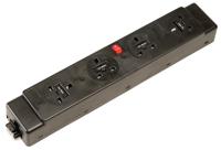 Impulse 4 x UK Sockets, 1 x Neon Switch, 1 x 500mm Lead to 3 Pole Connector in White